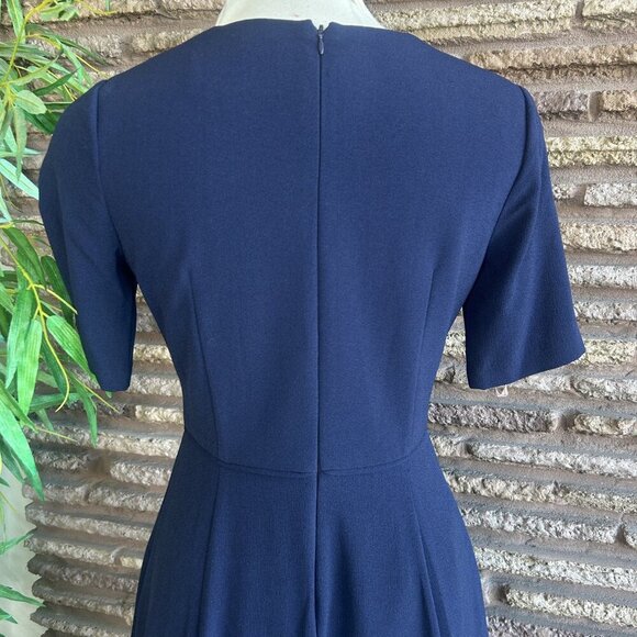 Gal Meets Glam Kate Navy Blue Fit and Flare Corporate Retro A Line Dress Size 2 - Picture 8 of 10